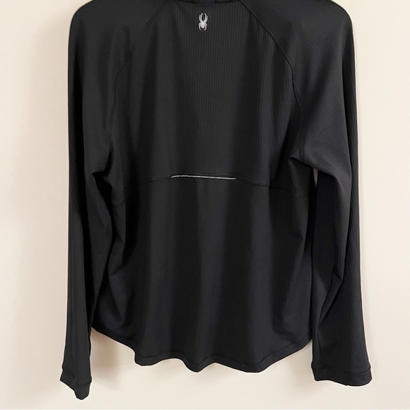 Spyder Black Activewear 1/4 Zip Neck Pullover Ribbed Long Sleeve NEW Size XL - Picture 11 of 12